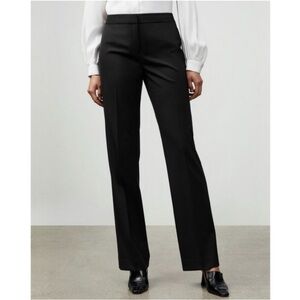 Lafayette 148 Women's Size 6 Straight Leg Black Light Weight Wool Dress Pants